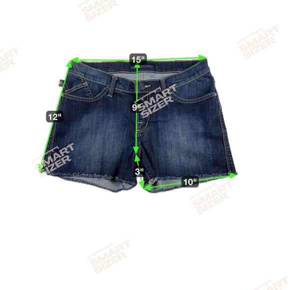 Rock & Republic Mid Rise Cut Off Denim Jeans Shorts Dark Wash 3” Inseam Size 8 - Picture 3 of 7